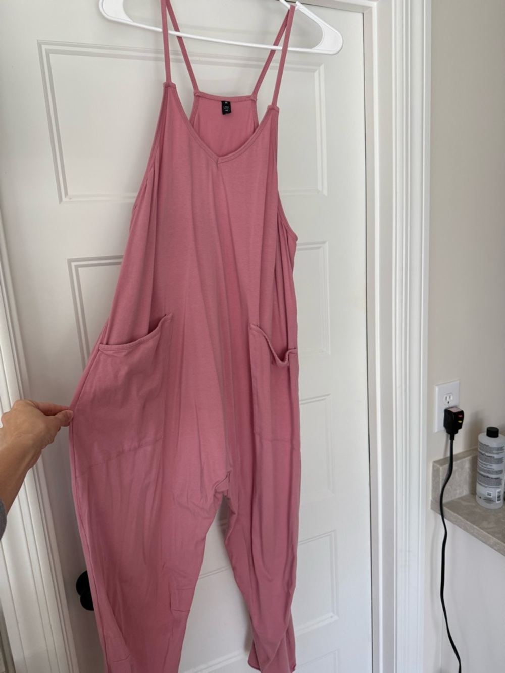 Relaxed Pink Women's Jumpsuit with Pockets